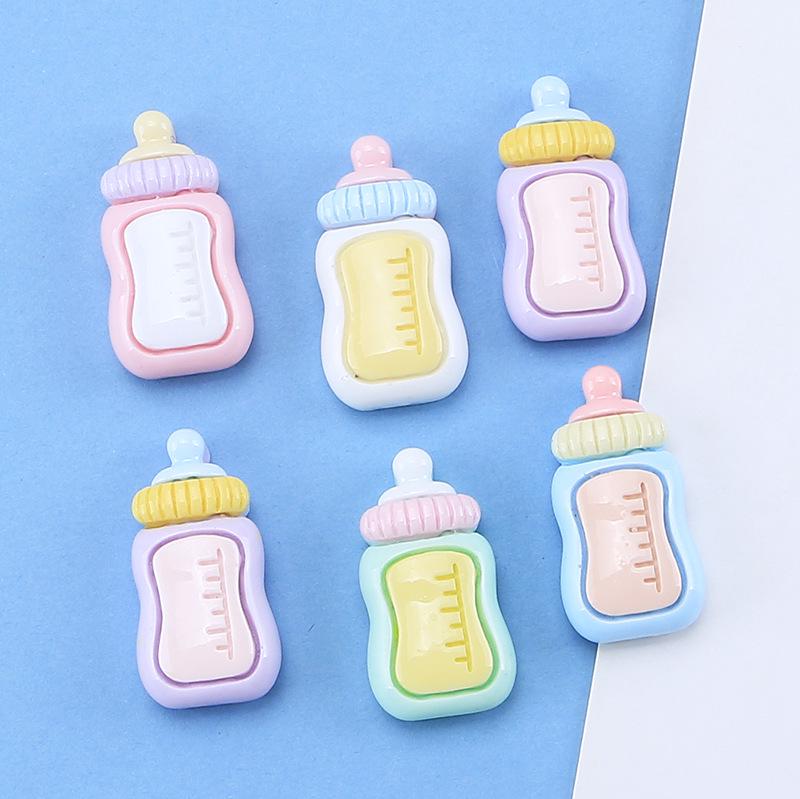 Graduated Baby Bottle Charms: Cartoon DIY Resin Ornaments for Crocs and Crafts