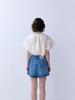 FABRICSEOUL Pintuck Denim A-Line Shorts_Dark Blue