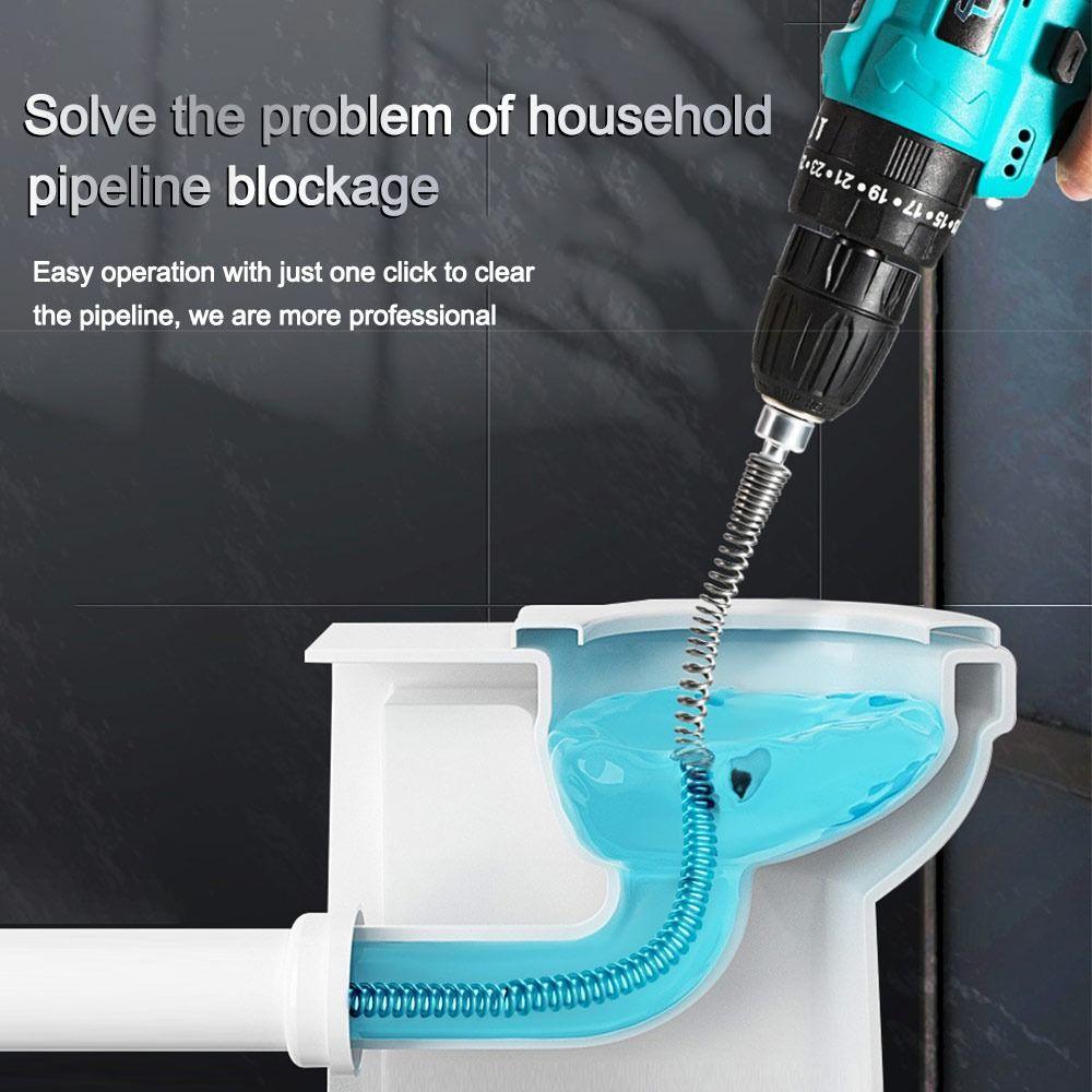 1-5m Elektrische Bohrmaschine Abflussbaggerfeder Verdickter Spülenreiniger für Küche Badezimmer Sanitär