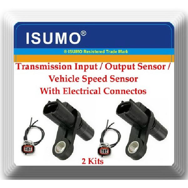 2 Pcs Transmission Input/Output Speed Sensor W/ Connector Fits:Toyota Highlander