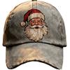 56-60cm Adjustable Distressed Christmas Baseball Cap Polyester Retro Santa Claus Hat  Adults
