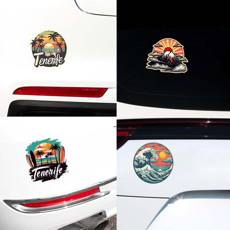 Adesivos laterais para portas de carros, garrafas de água, adesivos refletivos para pôr do sol, decalque para carros, para-choques, caminhões, motocicletas