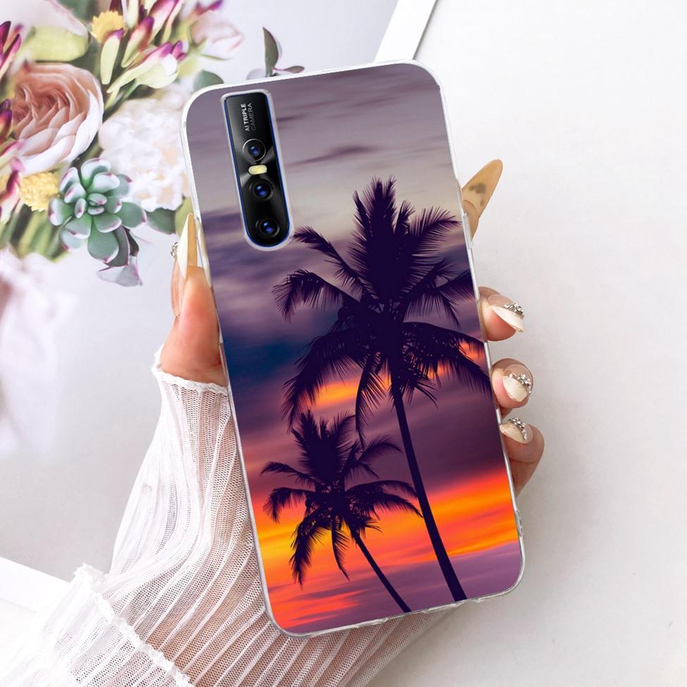 Casing For Vivo V15 Pro Cover Transparent Cute Cat Fashion Butterfly Funny Painted Phone Case For Vivo 1818