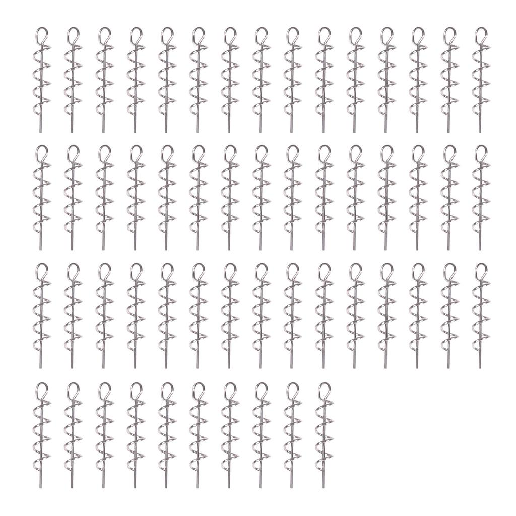 50Pcs Twist Lock Fishing Hook High Carbon Steel Spring Fishing Hook Swivels Spring for Saltwater Freshwater Fishing
