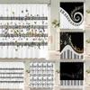 Butterfly Music Style Shower Curtain Fantasy Art Musical Note Waterproof Fabric Bathroom Curtain Room Decor Curtains With Hooks