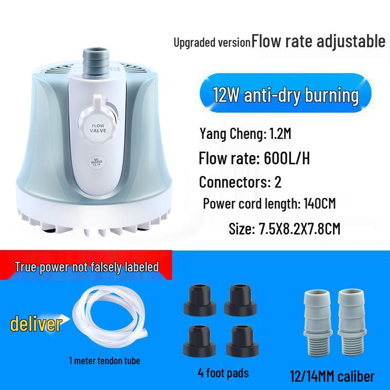 Pompă submersibilă de acvariu cu zgomot redus, cu aspirație inferioară și filtru