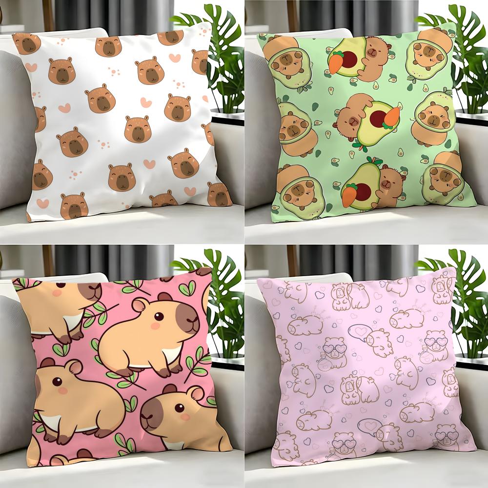 Cartoon ccapybara Cushion Cover Cushion Cover Set Pcs x x x Pillowcase Decorative Sofa Home Decor