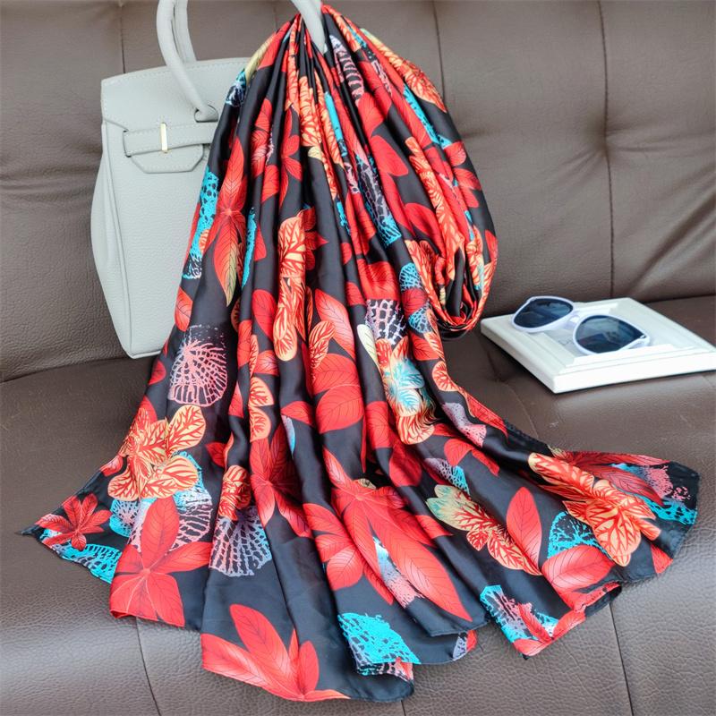 180*90cm muffler fashion Luxury Brand Scarf Women New Style Fashion Color Matching Print Silk Lady Popular Headcloth Beach Shawl