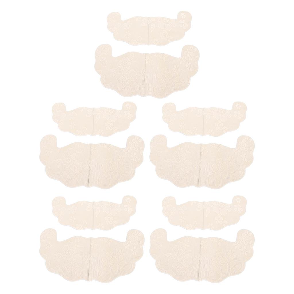 5 Pairs Disposable Lace Chest Stickers U Shaped Lifting Lace Strapless Chest Sticker Khaki B Cup