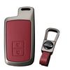 Key Case Key Holder PU Leather Alloy for Toyota Prius Noah 80 Sienta 170 Harrier 60 A Perfect Gift for New Car A Red [KUNIO] Toyota-specific (Late