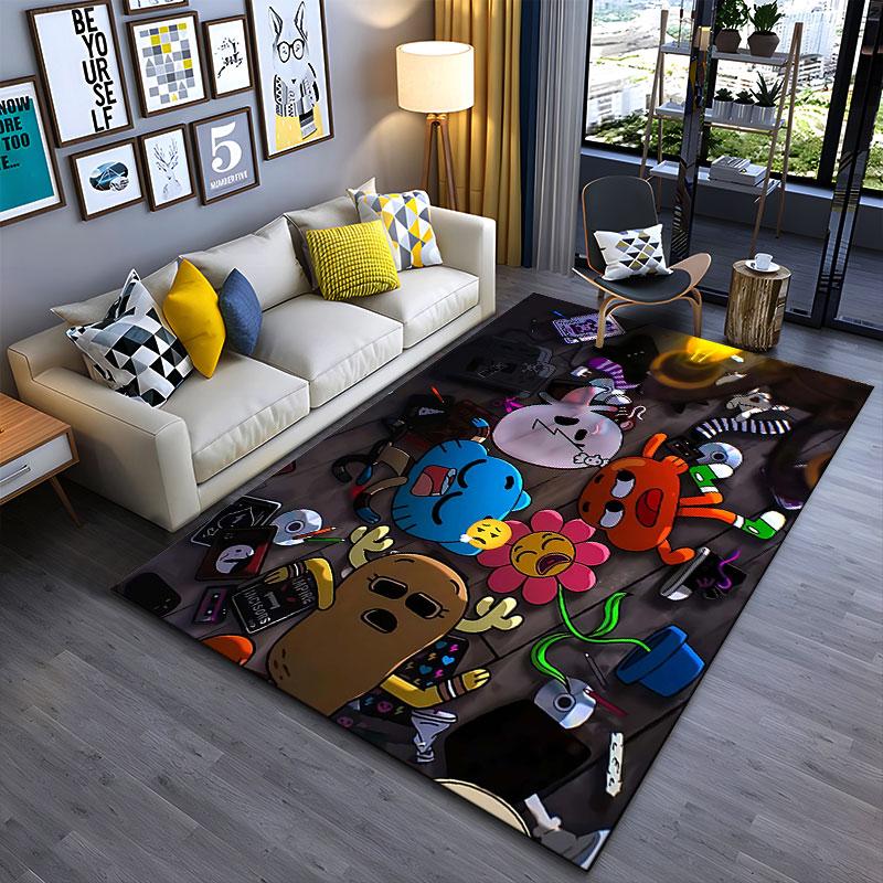 Colorful Cartoon Characters Carpet suitable as a non-slip mat for the living room or bedroom sofa