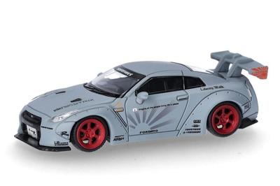Micro City Nissan Skyline LBWK Wide Body Gray HO Scale Diecast Model Car 1/87 GT-R (R35)
