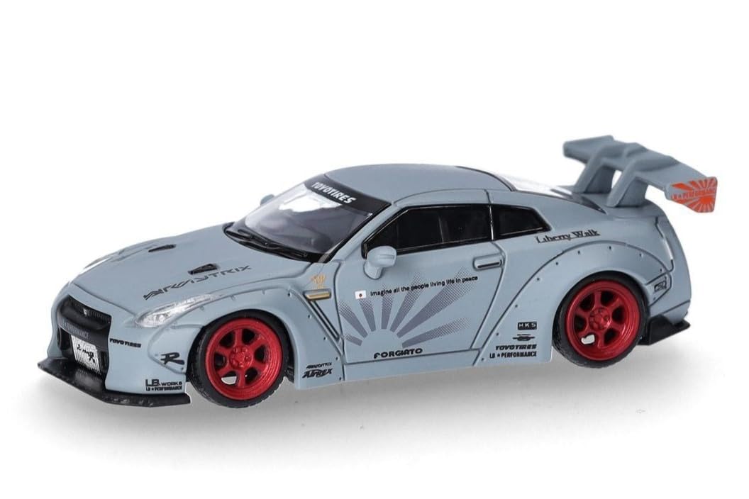 Micro City Nissan Skyline LBWK Wide Body Gray HO Scale Diecast Model Car 1/87 GT-R (R35) серый