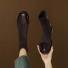 Krazing Po Mikrofaser Flock Winter Runde Zehe Größe 33 Chelsea Boots Größe 43 Reißverschluss Mode Niedrige Absätze Stretch Stiefeletten