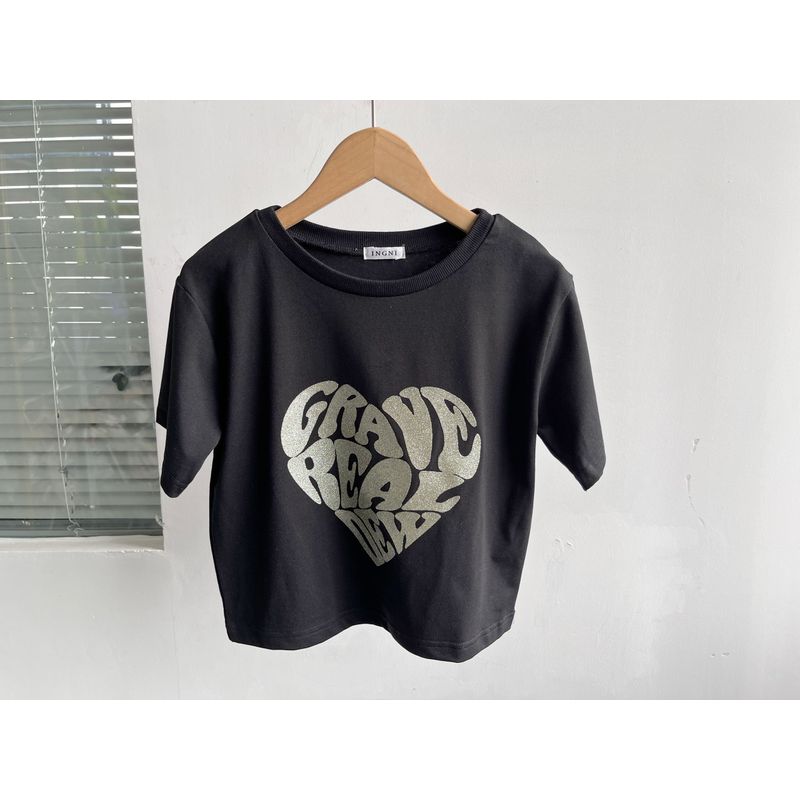 

Slight Flaw Summer Eye-Catching Simple Letters Loose Fashion Short sleeve T-shirt All-Match Slim fit Slimming Gyaru Y10 Black 1 M