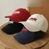 Autumn Three Dimensional Embroidered Baseball Cap Korean Style Student Couple Versatile Hat Wide Brim Soft Top Baseball Cap Men and Women