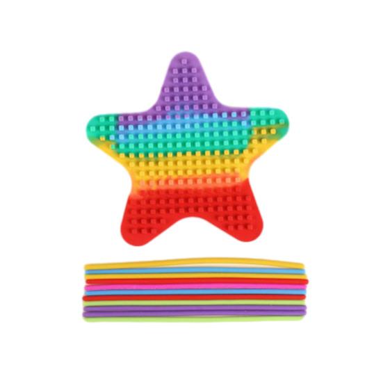 

Силиконовая сенсорная доска-звезда, двусторонняя, для снятия стресса, с веревочками, для мальчиков и девочек, тихая фиджет-игрушка, сувениры для вечеринки
