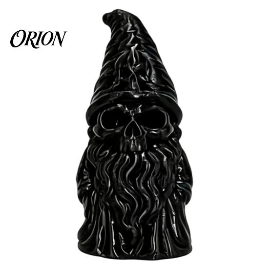 Durable PLA Resin Craft 3D Printed Skeleton Gnome Figurine, Gothic Skull Goblin Statue, Spooky Dark Desktop Decoration Ornament for Home Office