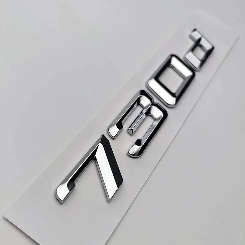Chrome Black Flat Letters Numbers 730d 735d 740d 745d 750d 760d ABS Emblem For BMW F01 E65 G11 Car Trunk Nameplate Logo Sticker
