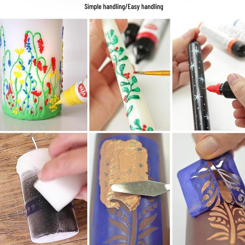 30ml Candle Dye Set - 12 Colors for DIY Candle Painting & Decoration Wax Pigments