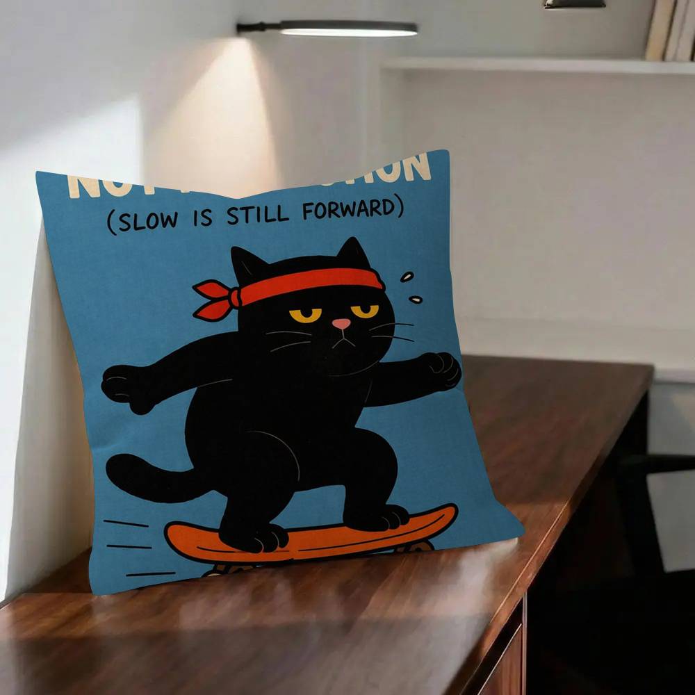 Inspirational quotes from a cartoon cat  Pillow Anime Pillow Sofa Bed Head Pillow Cover Cushion Cover x cm Fashion