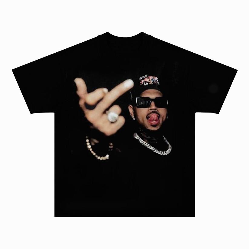 CHRIS BROWN MIDDLE FINGER TEE S-5XL S