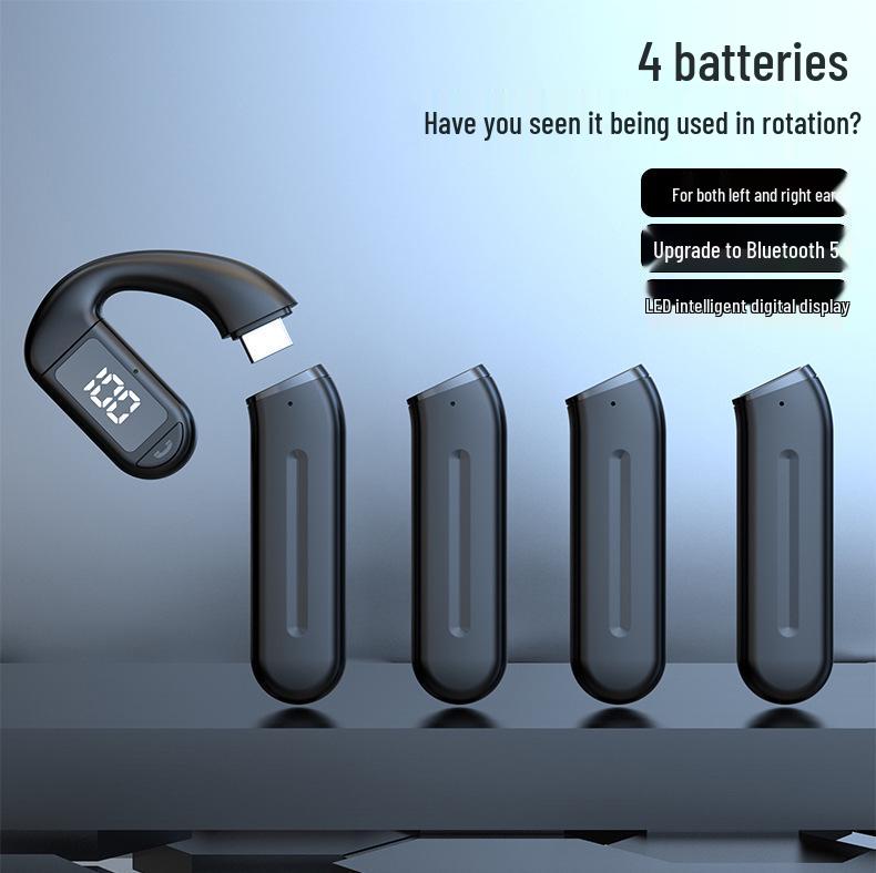 2026 Bluetooth Single Ear Wireless Earphone with Long Battery Life, Comfortable Over-Ear, Bone Conduction for Driving