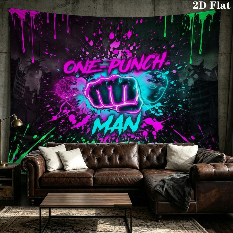 Onepunch Man Wandteppich Ästhetisches Wandbehang Gedruckter Stoffdecke Dekorative Wandteppiche Für Schlafzimmer Wohnzimmer Heimdekoration
