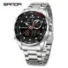 Sanda 6318 Men's Multi-Function Outdoor Sports Watch with Three-City Time, Countdown, and Waterproof Features