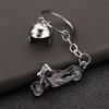 Keychain Pendant Motorcycle Shape Zinc Alloy Key Chain with Electroplated Double Helmet Design Cool Street Style Key Holder Backpack Car Accessory