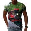 Retro parní lokomotiva Výchozí bod průmyslové revoluce Hip Hop Pánská trička 3D tisk Tričko s kulatým výstřihem Krátký rukáv