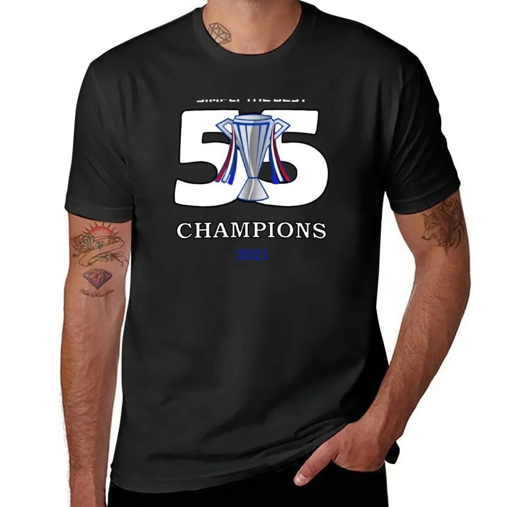 Rangers 55 Champions T-Shirt Kawaii Clothes Tees Graphics Black T Shirts for Men