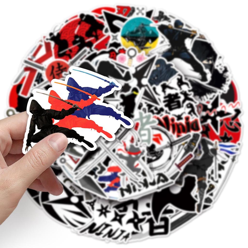 50 Ninja Cartoon Stickers - Trendy Waterproof Laptop Decor