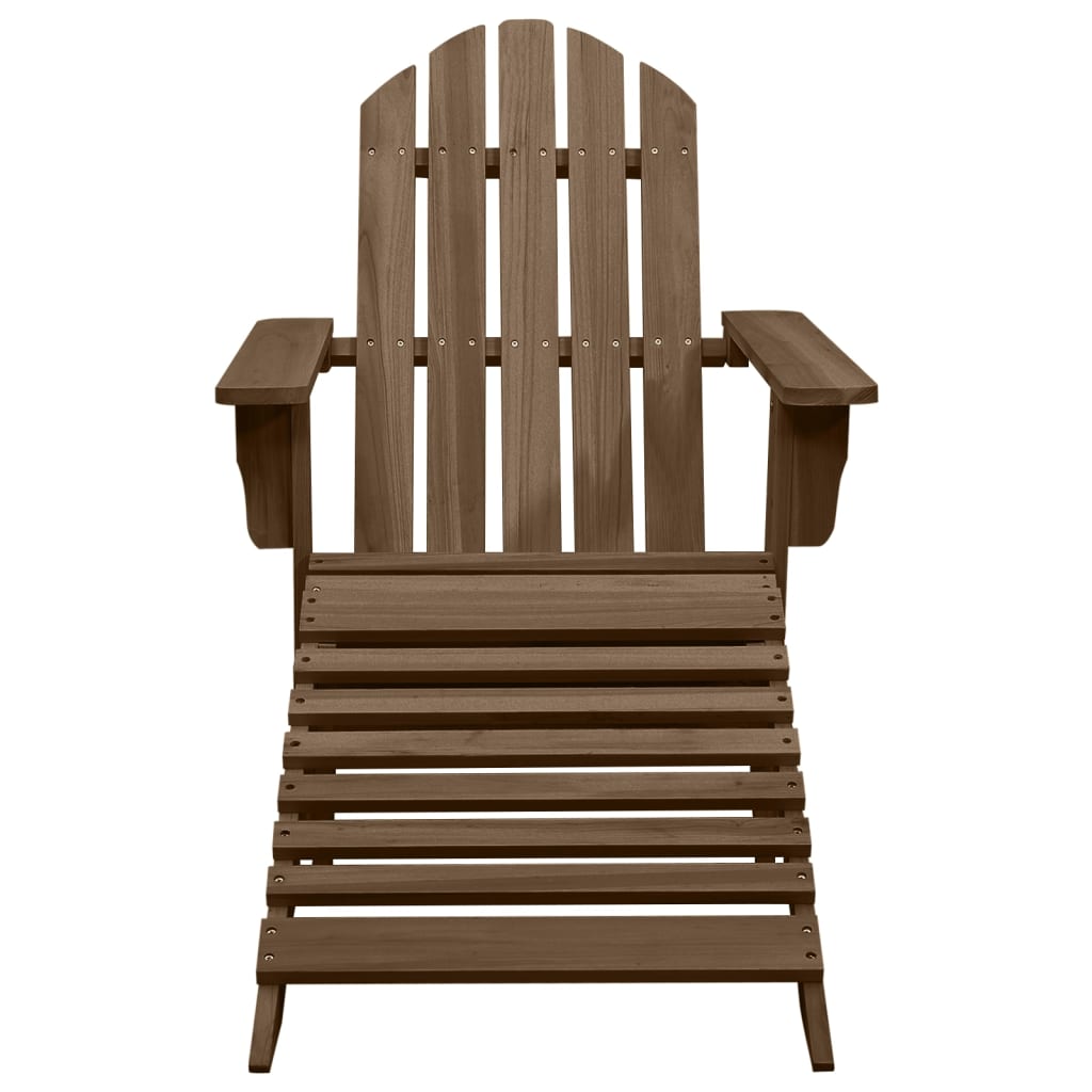 Vidaxl Adirondack Garden Chair with Footrest and Table, Fir
