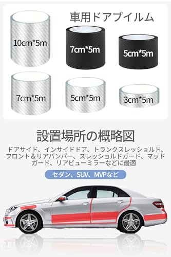Protective Film, Car Door Film, Carbon Fiber Door Strip, Anti-Puncture Sticker, Scratch and Stain Prevention, Sealing, High Temperature Resistanc