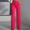2026 Women's Plus Size High-Waisted Drapey Slimming Straight Trousers - European & American Style