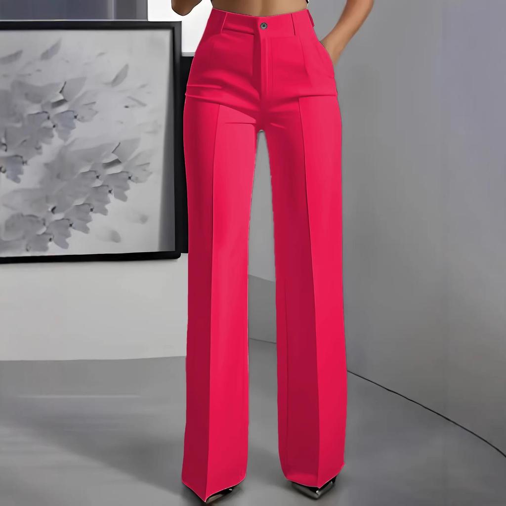 2026 Women's Plus Size High-Waisted Drapey Slimming Straight Trousers - European & American Style