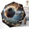 1pc Football Rock-Breaking Flame-Burning Field Portable Household Essential Folding Umbrella, Durable Iron Frame Structure, Ir