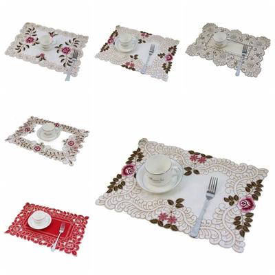 Ölfestes Vintage-Tischset Groß Hitzebeständig Floral Geschirr Ölfest Rutschfest Untersetzer Outdoor-Picknick