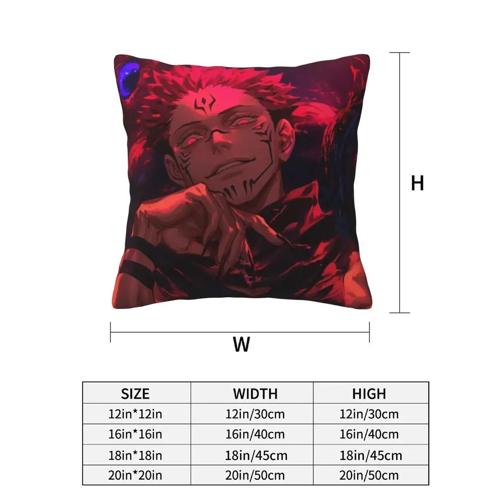Sukuna Ryomen - Jujutsu Kaisen 2 Pcs Square Pillowcase Pillow Cover Cushion Decor Comfort Throw Pillow For Home Sofa