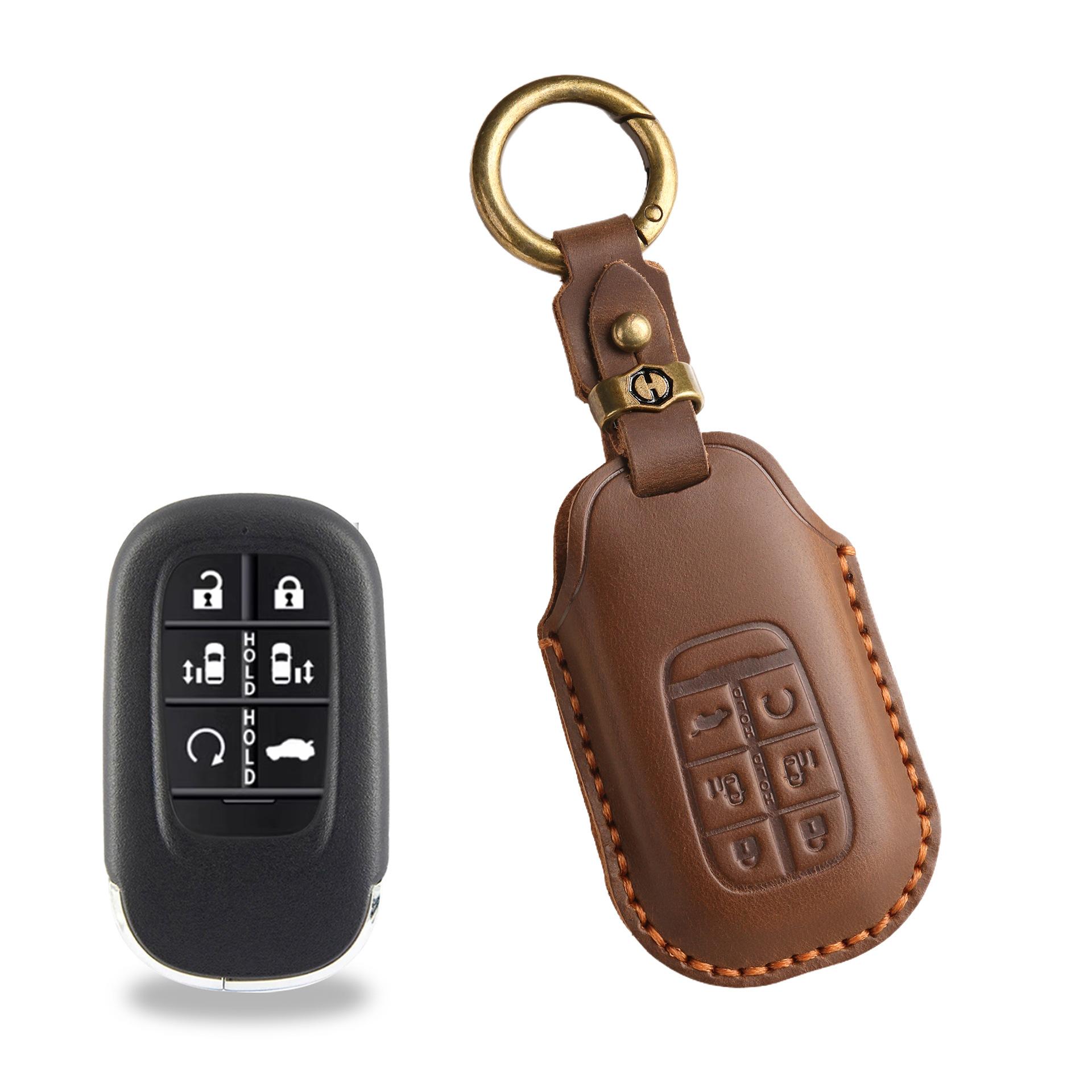 

The new retro key cover is suitable for the new Honda Accord Civic handmade leather car keychain.