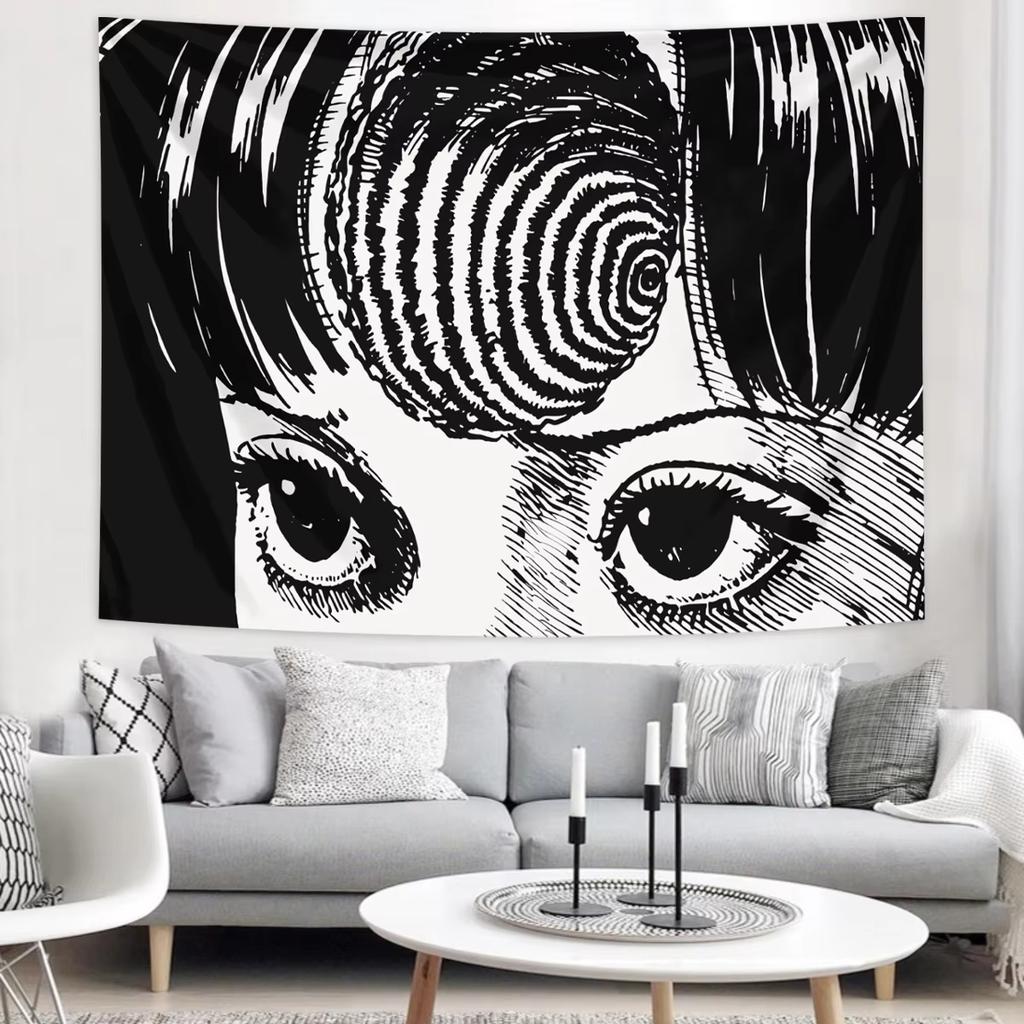 1pc Dark MangaStyle Eye Pattern Polyester Tapestry 2D Printed AllSeason Festive BedroomLiving Room Wall Decor Ideal for G