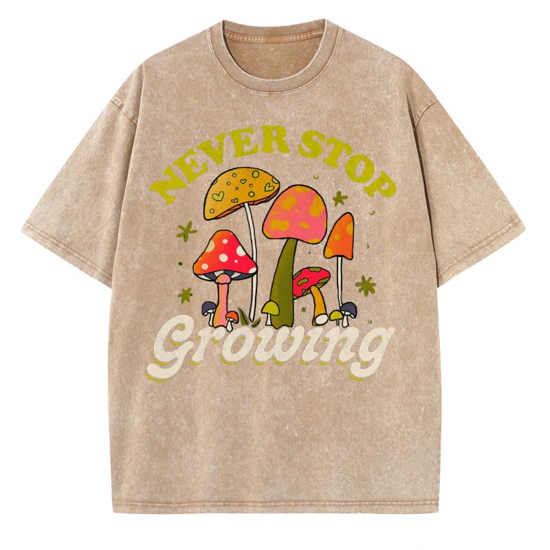 Women's T-Shirt Summer New Alphabet Mushroom Print Y2K Oversized Washed Neutral Short Sleeve Casual Trend Hip Hop Top