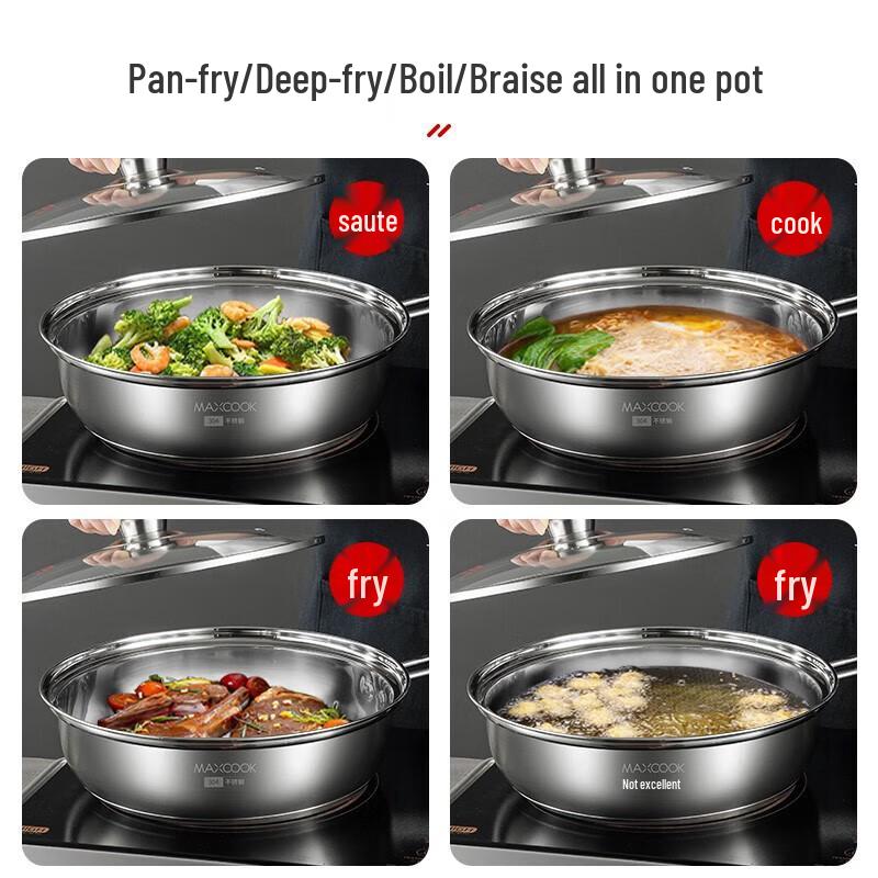 Meichu Joyful 304 Wielofunkcyjna Patelnia ze Stali Nierdzewnej