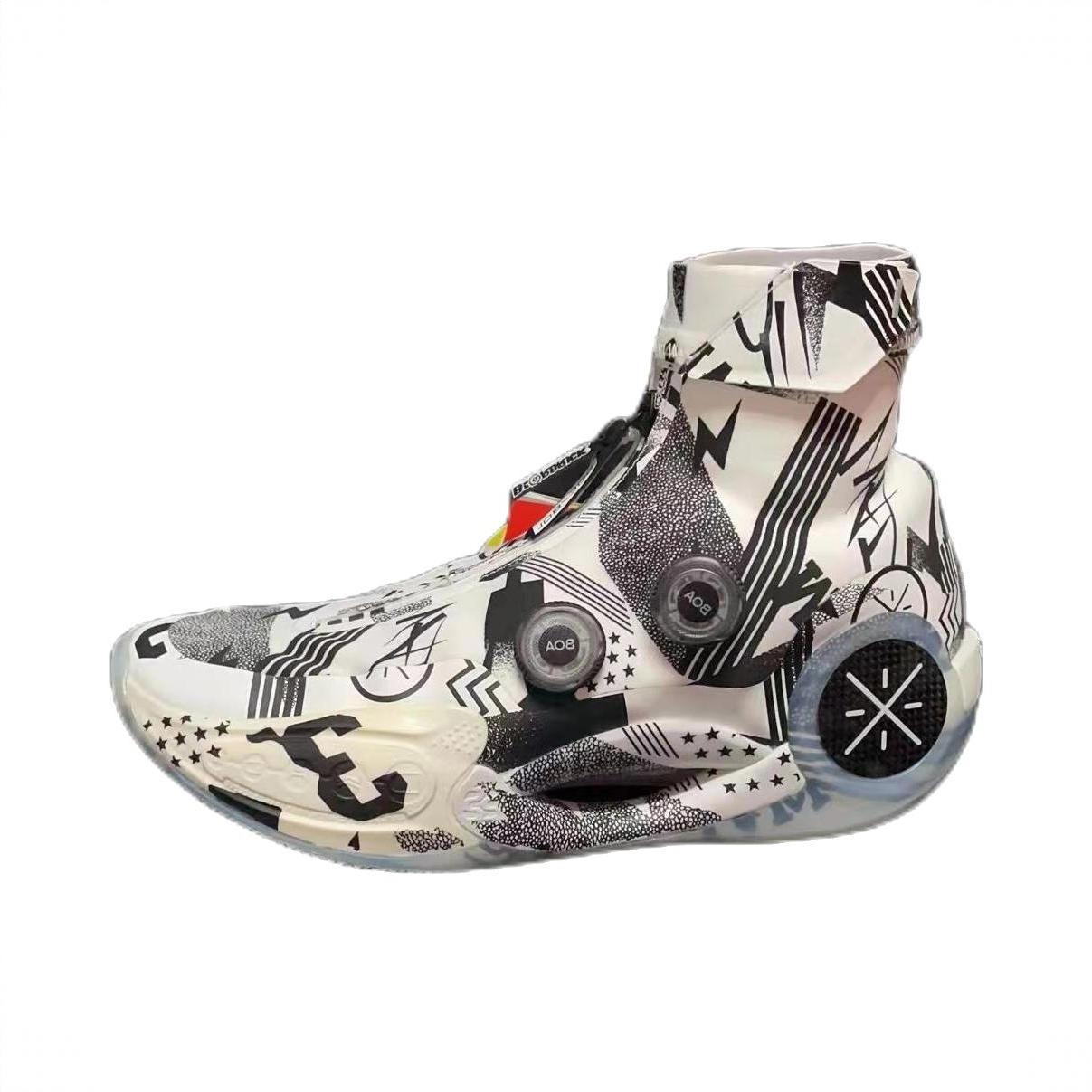 

Li Ning Wade Way 9 Удобные Универсальные Нескользящие Прочные Баскетбольные Кроссовки с Высоким Верхом Мужские кроссовки Серый Белый ABER003-14 41⅔