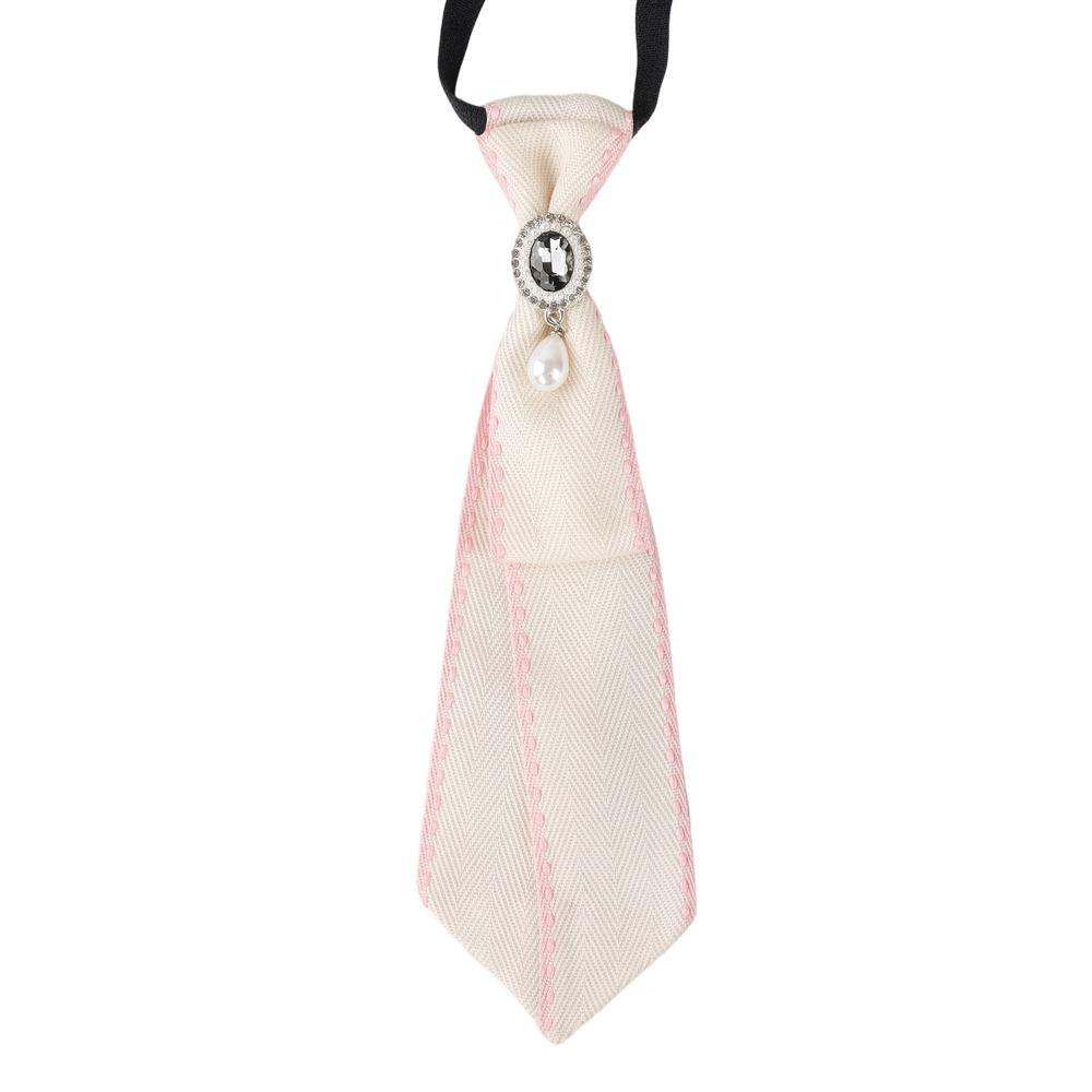 Pre-tied Chain Necktie Pearl Bowtie Fashion Cravat School Uniform
