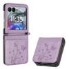 For Motorola Razr 60/50 5G Leather Case Butterfly Flower Imprinted Phone Cover with Strap