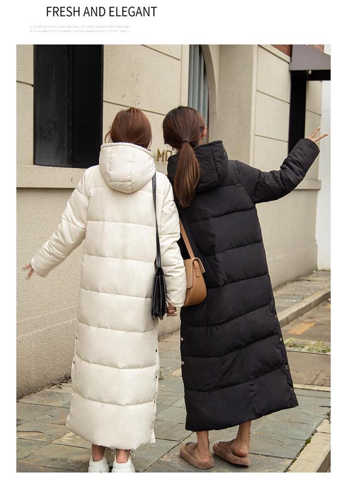 2025 Women's Super Long Over-the-Knee Thick Fashionable Versatile Loose Cotton Padded Coat