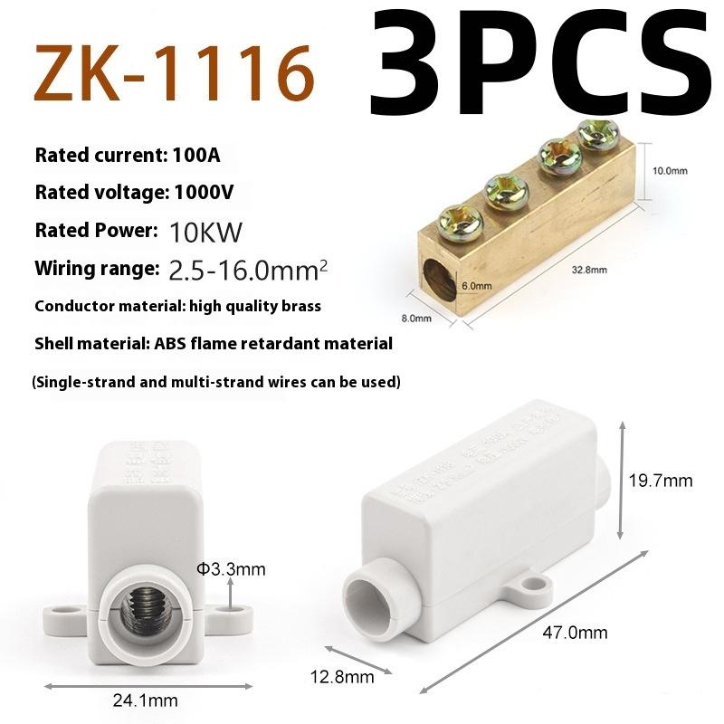 1/3PCS Screw Wiring Terminal Block High Power 1 In Multiple Out Cable Splicing 60A/400V 1-6mm2 Wire Connector