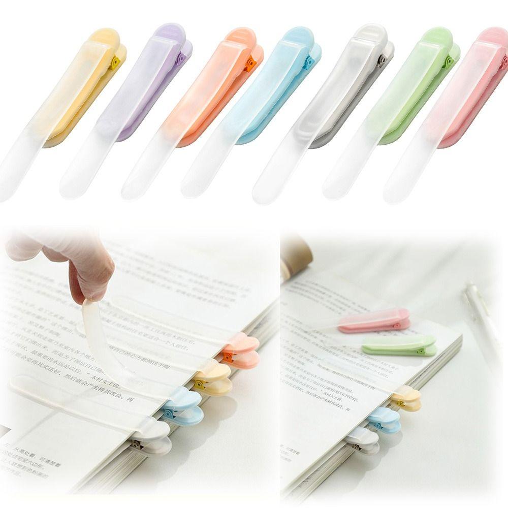 Transparent Automatic Bookmark Clip Portable Book Page Holder Student Stationery